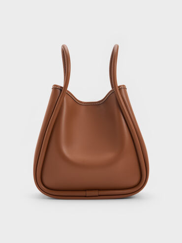 미니 라일라 튜블러 토트백, 초콜릿, hi-res