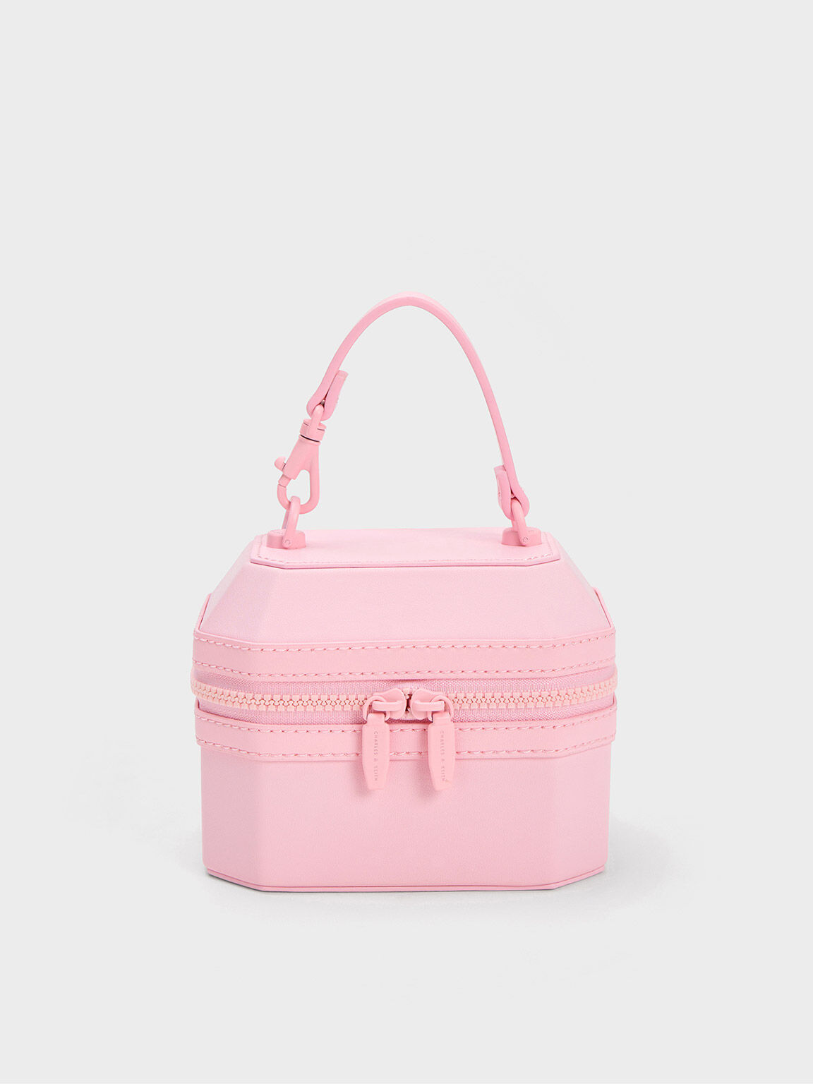 Geometric Boxy Top Handle Bag, Light Pink, hi-res