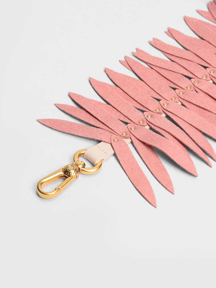Flare Fringe Mini Bag Strap, Pink, hi-res