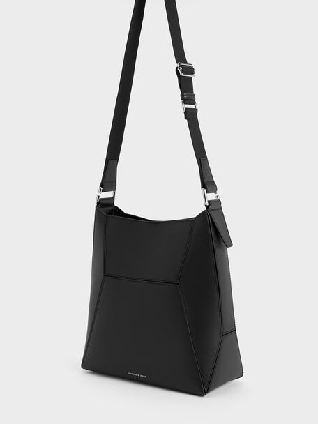 Nasrin Geometric Tote Bag, Noir, hi-res