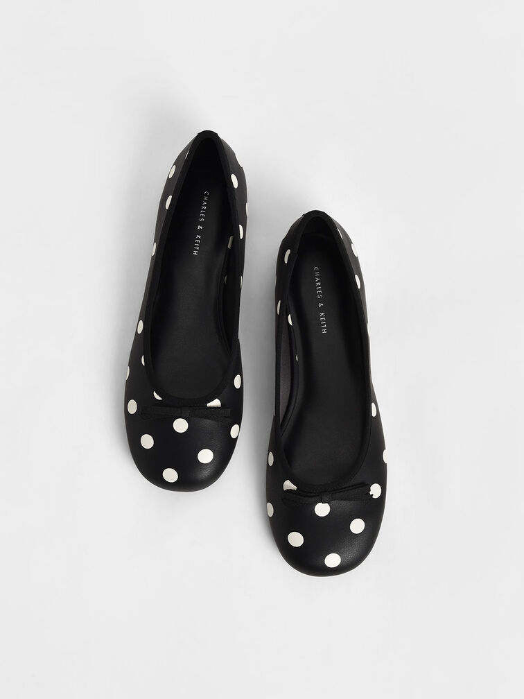 Polka dot flat shoes clearance