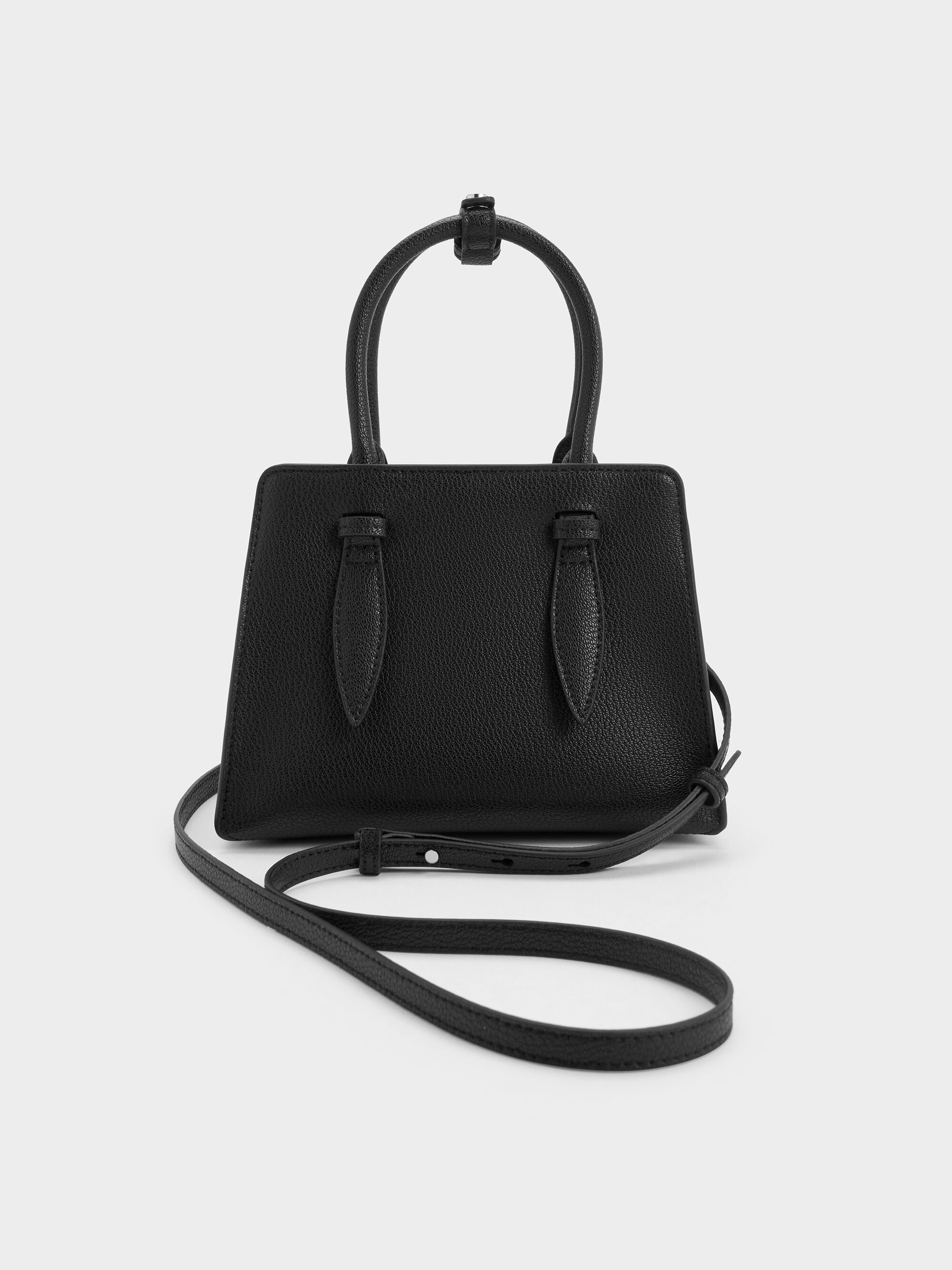 Noir Allyn Structured Trapeze Tote Bag - Noir - Bags - CHARLES