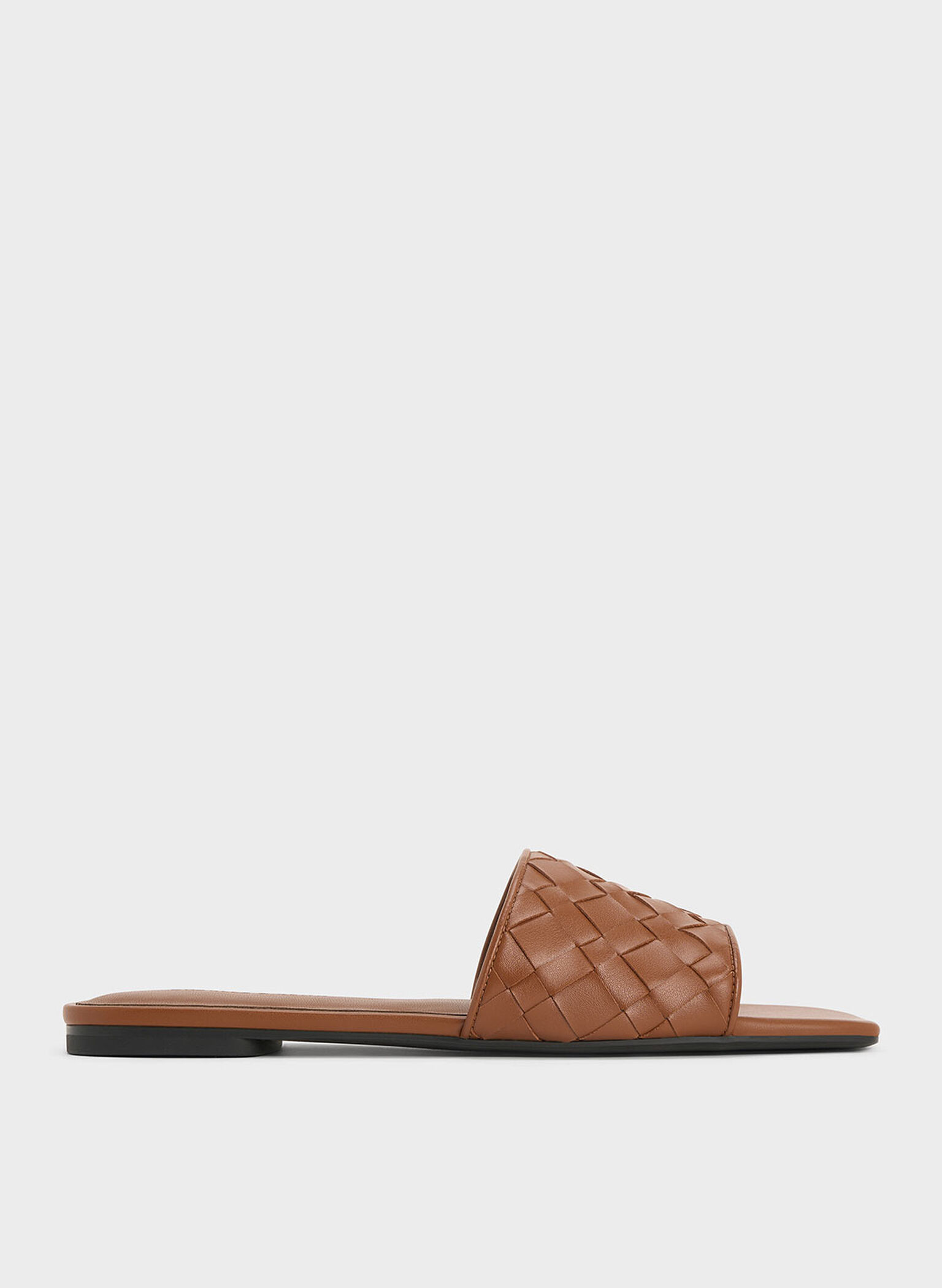 Ivette Woven Slide Sandals, Brown, hi-res