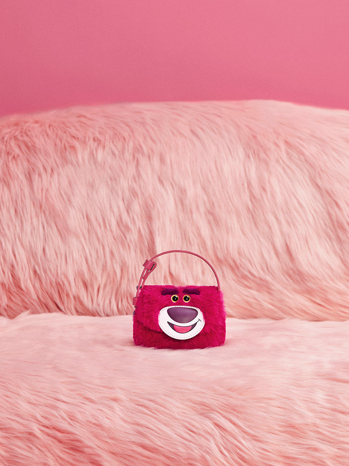 Girls' Furry Lotso Mini Bag, Fuchsia, hi-res