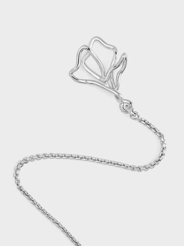 Fernley Flower Layered Necklace, Silver, hi-res
