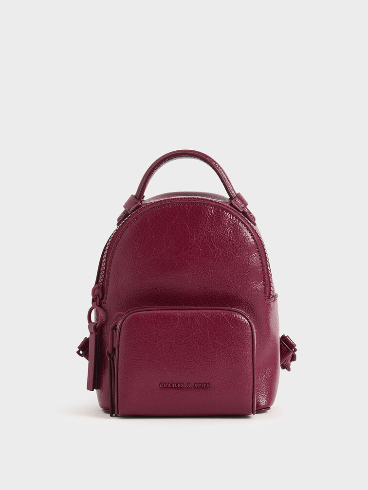 Mini Double Zip Backpack, Berry, hi-res