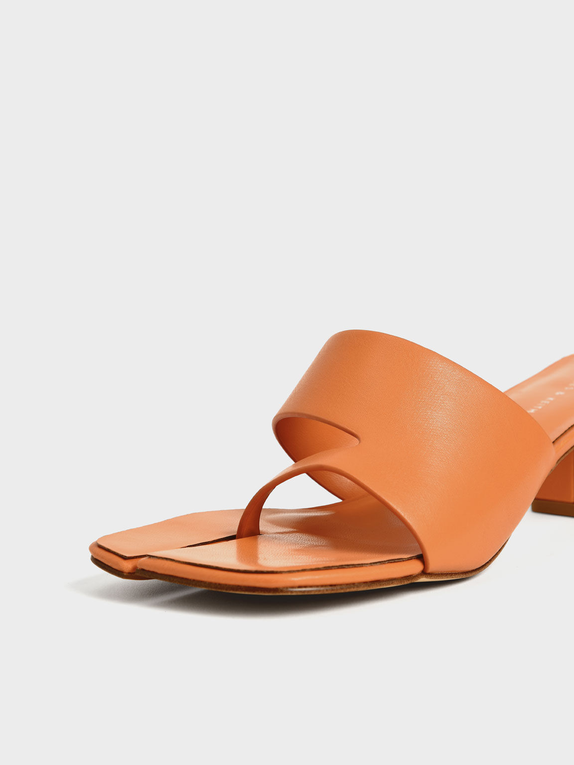 Cut-Out Thong Sandals, Orange, hi-res
