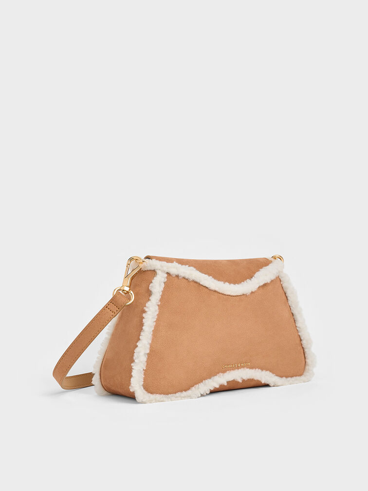 Sybill Faux Suede Fur-Trim Trapeze Chain-Handle Bag, Multi, hi-res