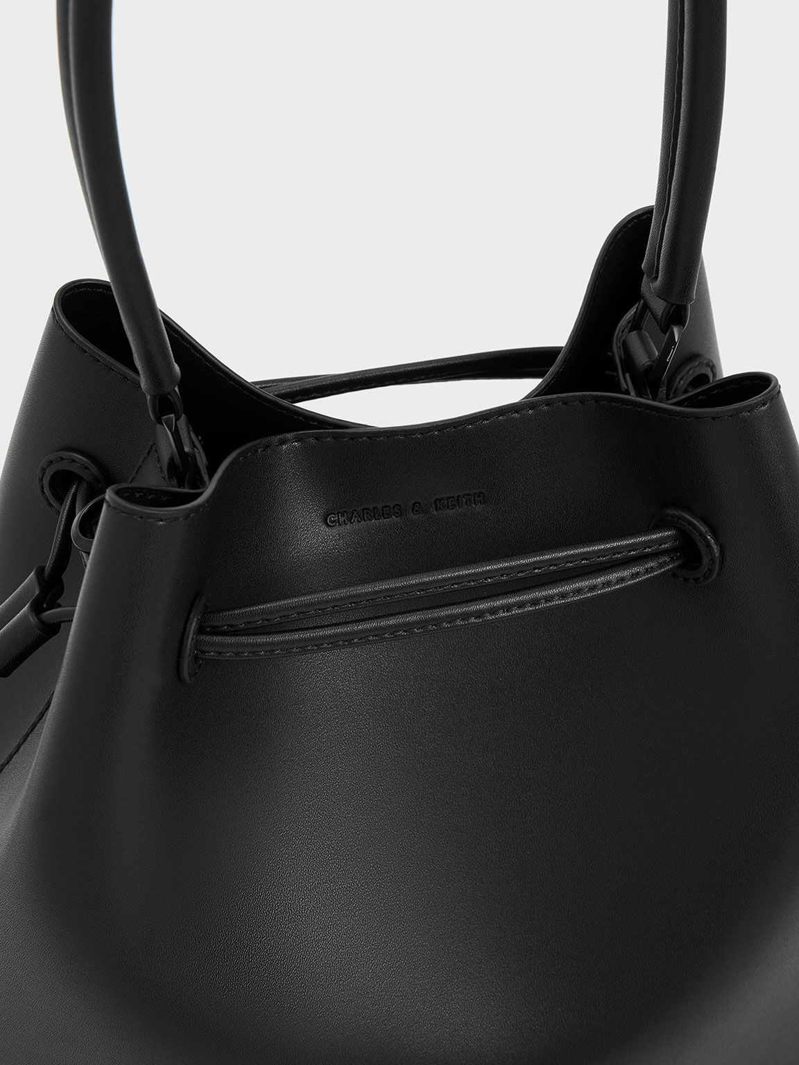 Jet Black Bellamy Drawstring Hobo Bag CHARLES KEITH SG