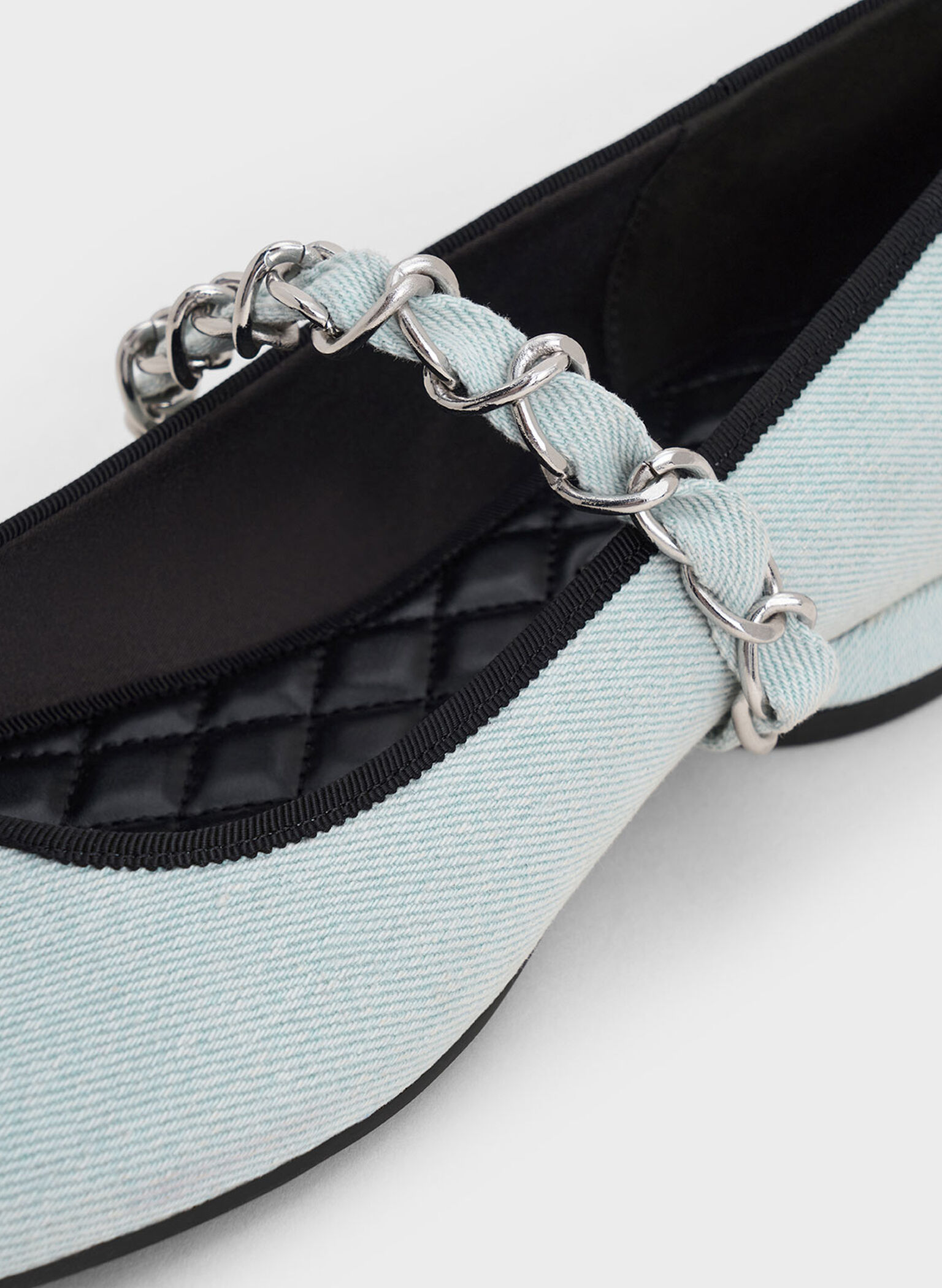 Denim Braided-Strap Mary Janes, Light Blue, hi-res
