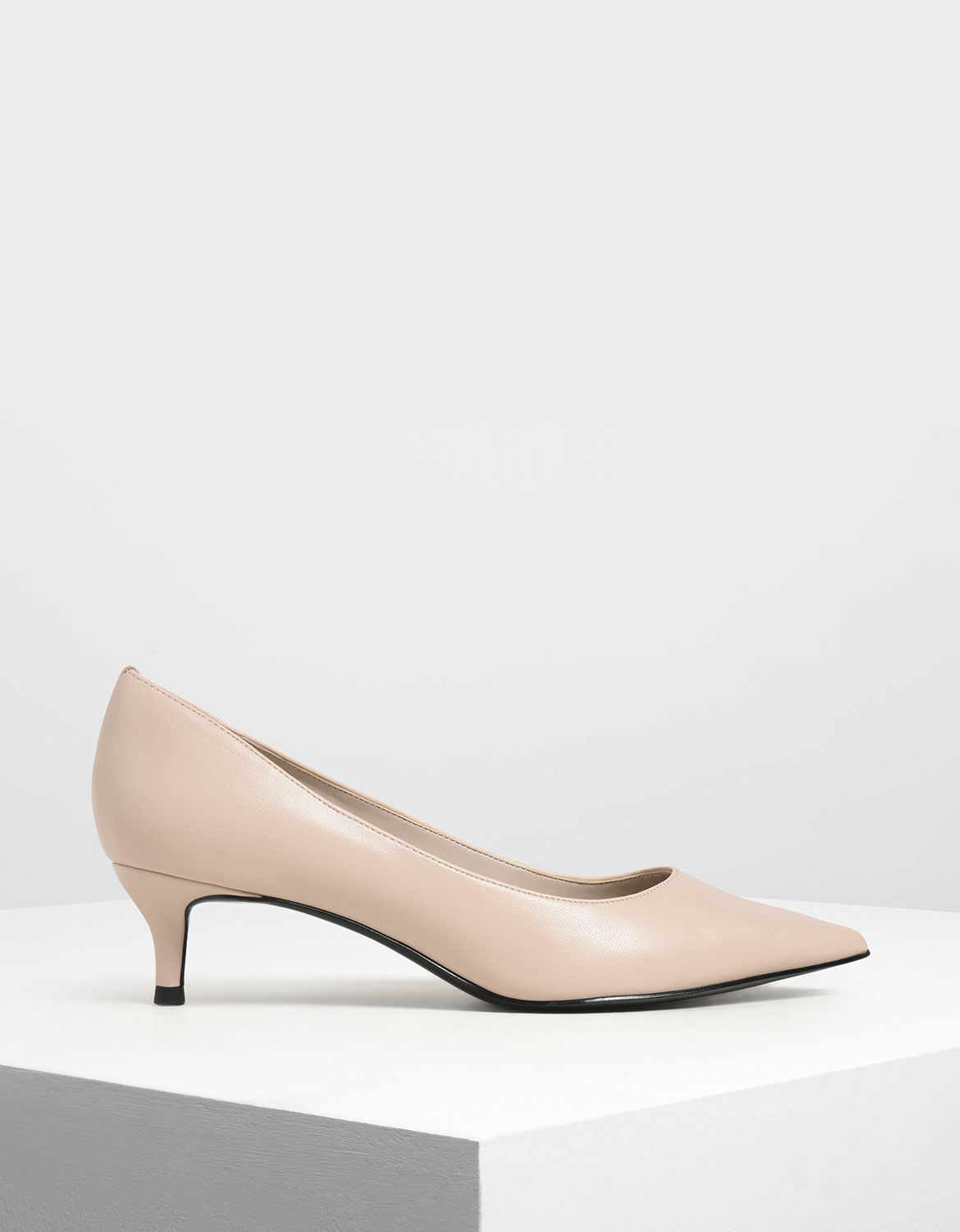 nude kitten heel pumps