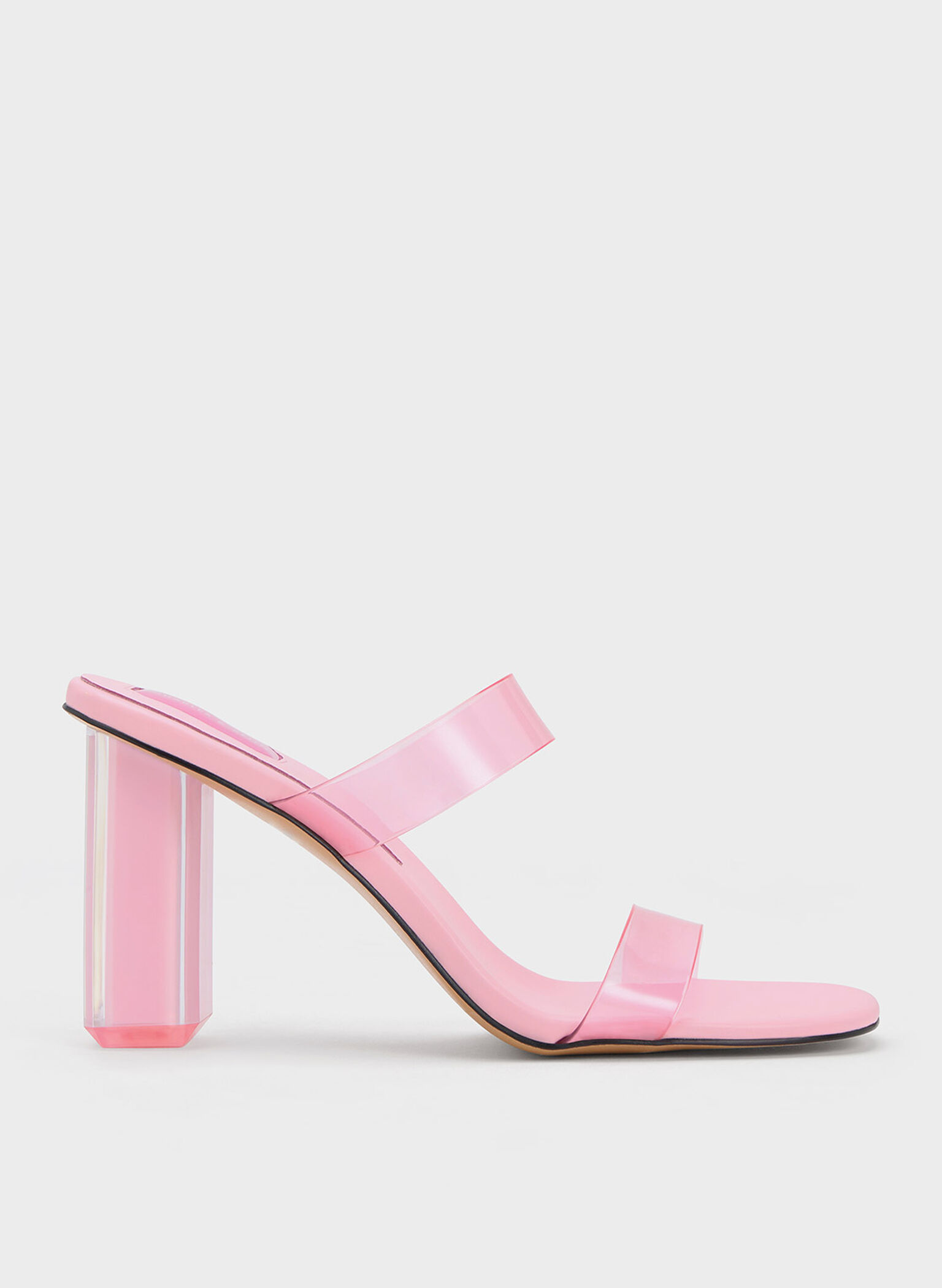 Mules de tacón geométrico Fia, Rosa pálido, hi-res