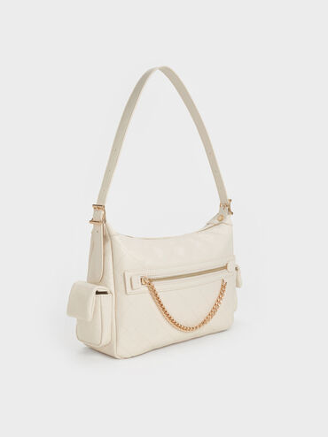 Duo Quilted Shoulder Bag, Cream, hi-res