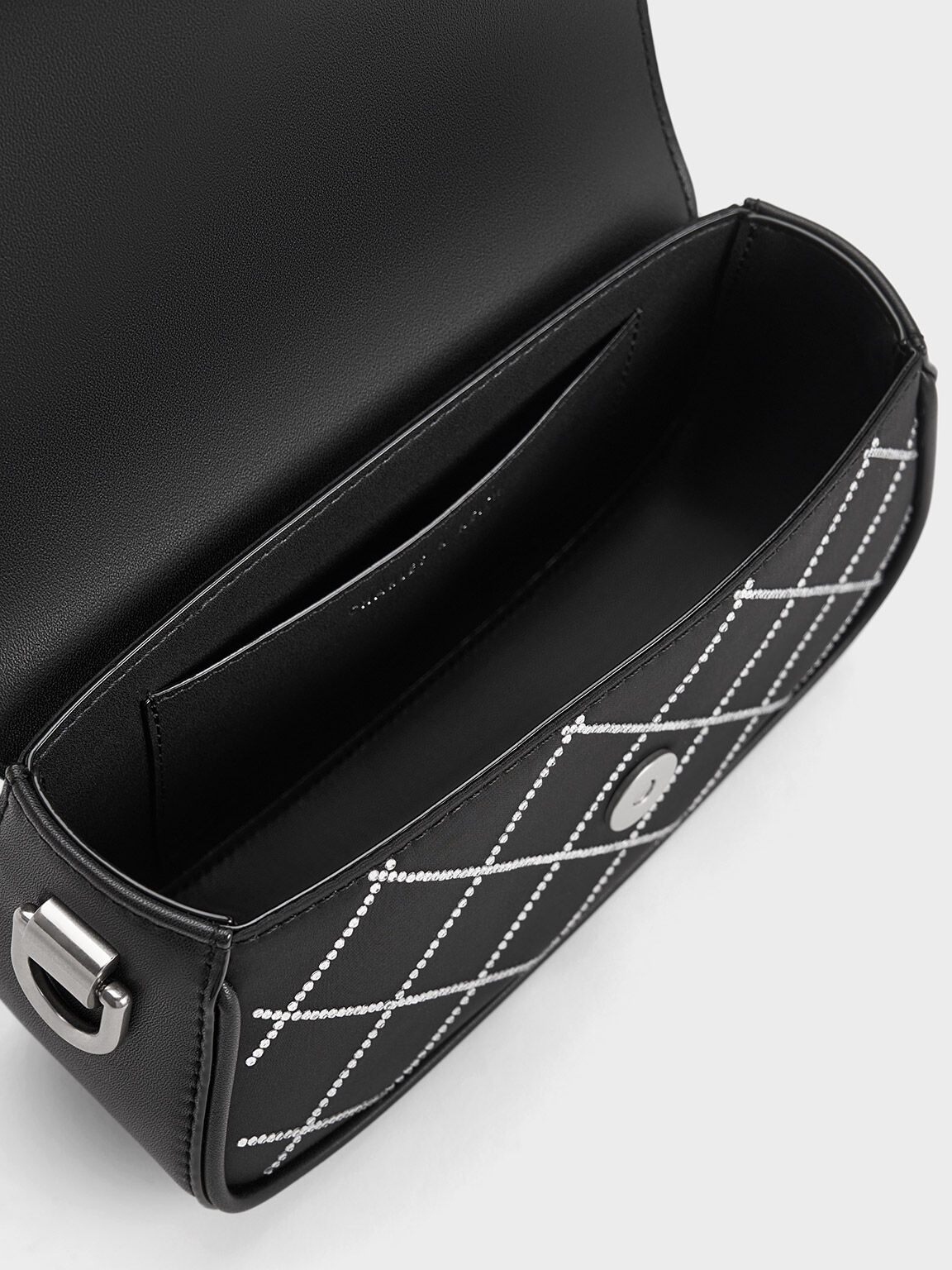 Black Este Chain Handle Satin Bag CHARLES KEITH AE