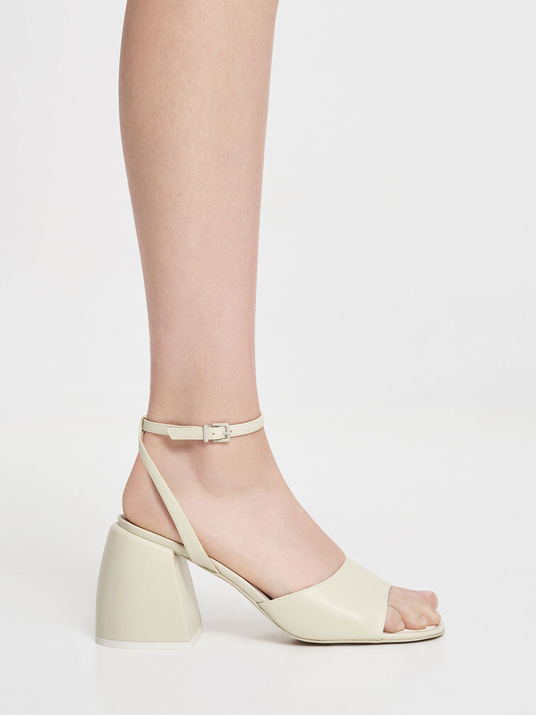 Sandalias con tacón de bloque grueso, Blanco tiza, hi-res
