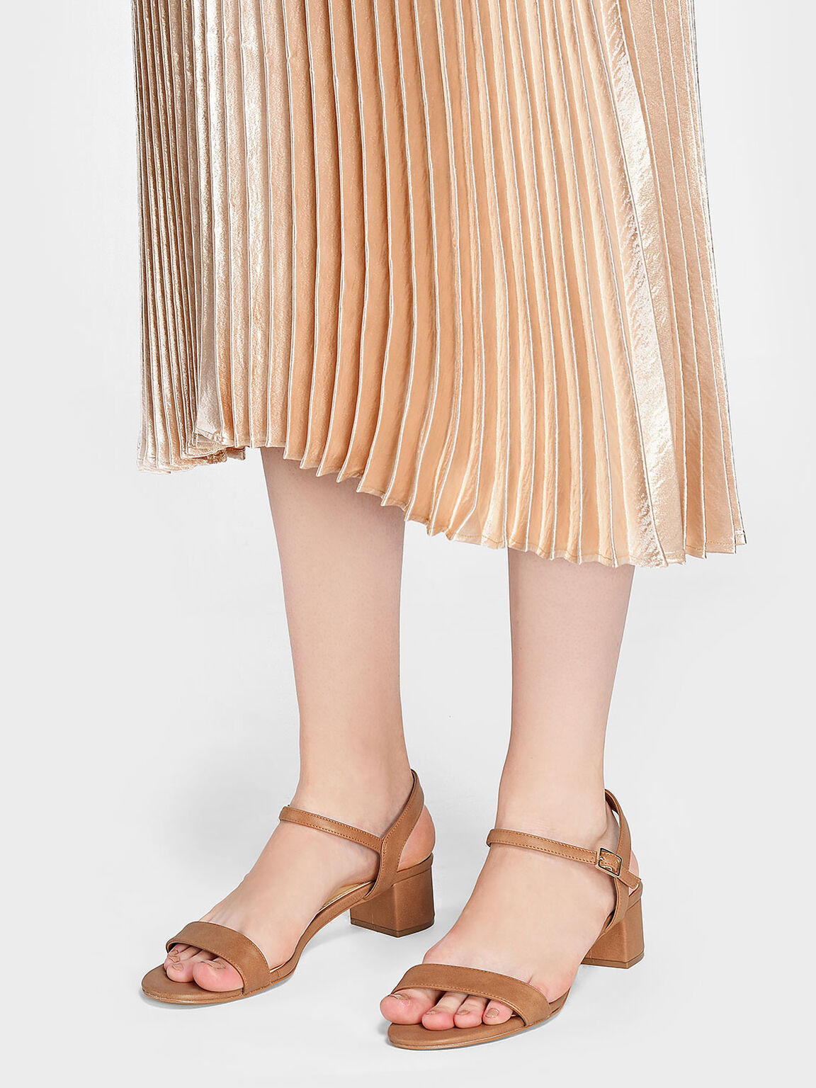 Basic Open-Toe Sandals, Camel, hi-res