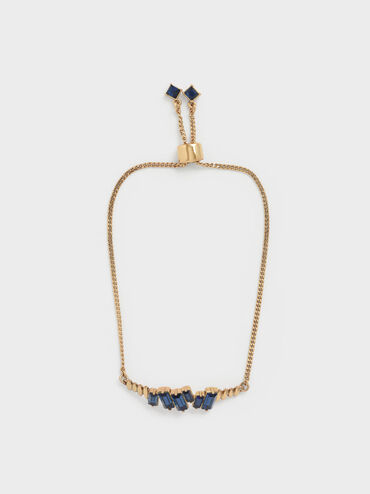 Swarovski® Crystal Embellished Chain Bracelet, Navy, hi-res