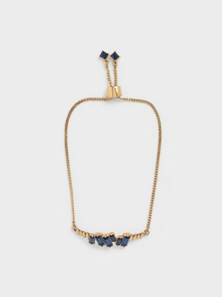 Swarovski® Crystal Embellished Chain Bracelet, Navy, hi-res