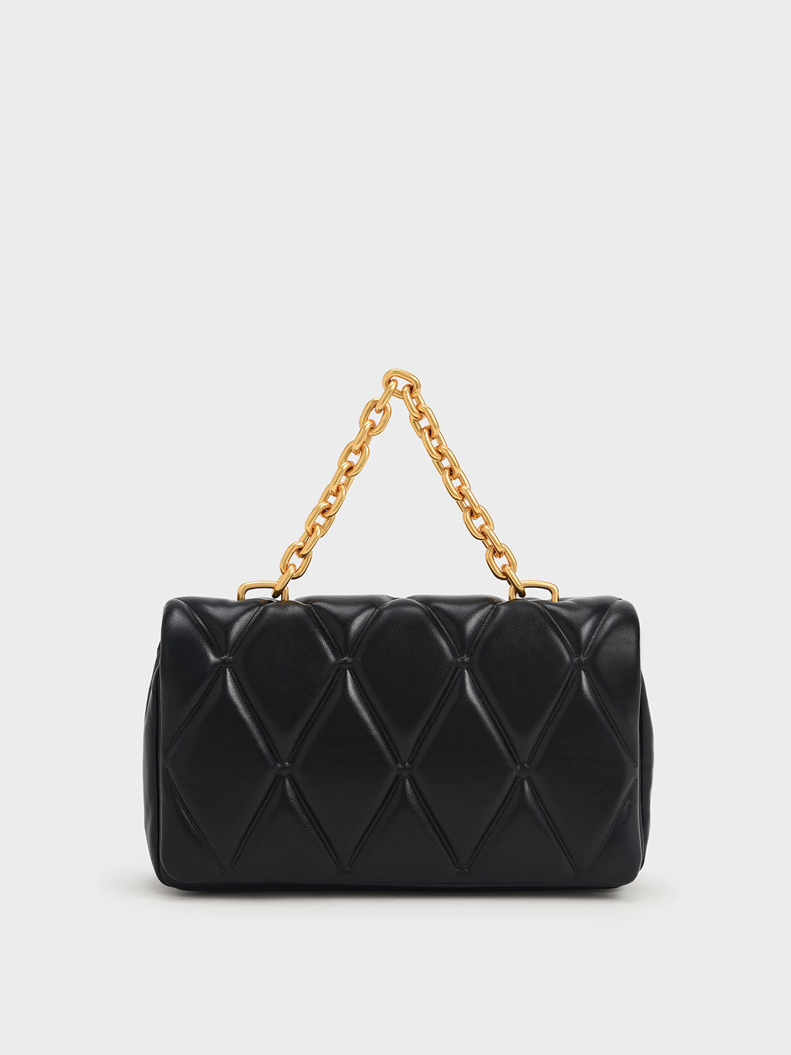 Black quilted bag cheap with chain handle