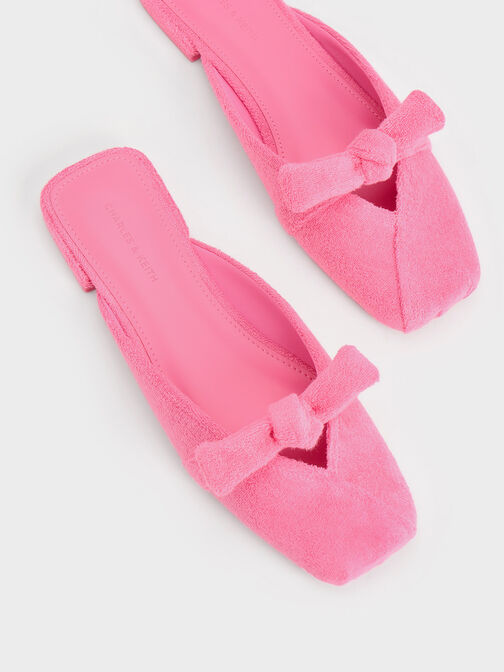 Loey Textured Knotted Mules, Pink, hi-res