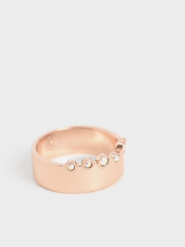 Swarovski® Crystal Studded Ring, Rose Gold, hi-res