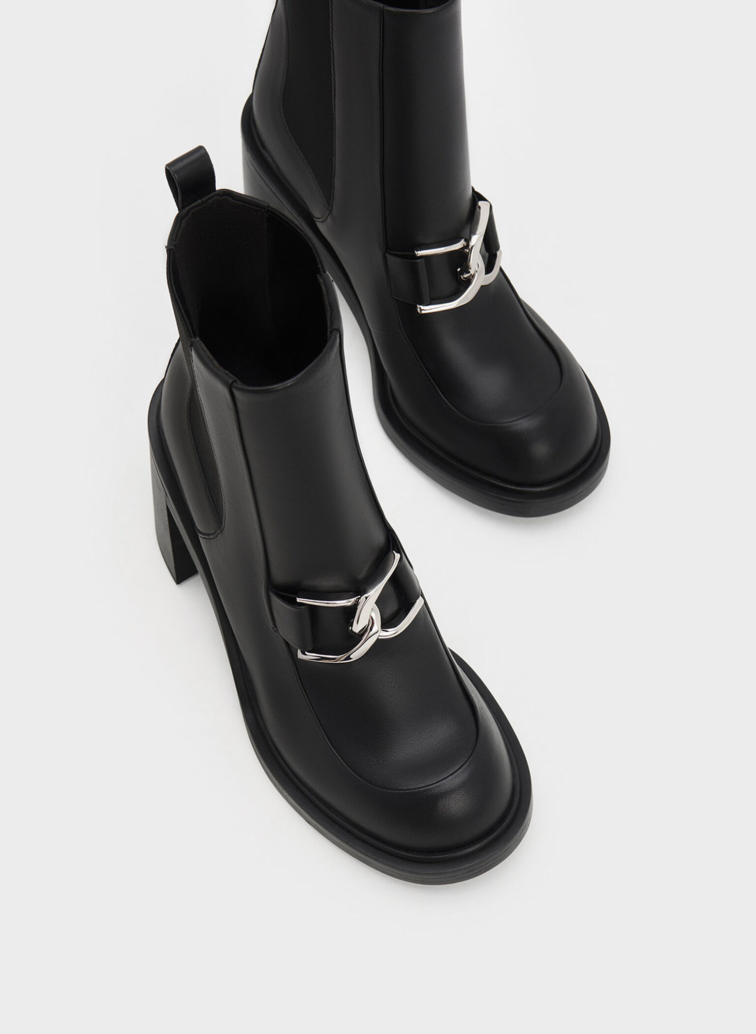 Gabine Block Heel Ankle Boots, Black, hi-res