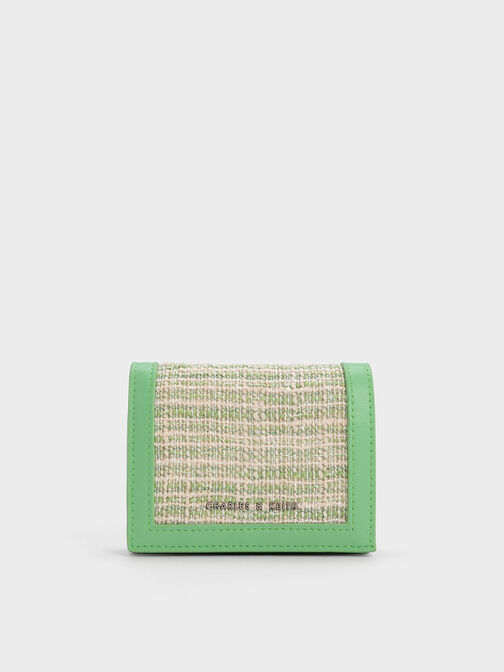 Micaela Tweed Card Holder, Green, hi-res