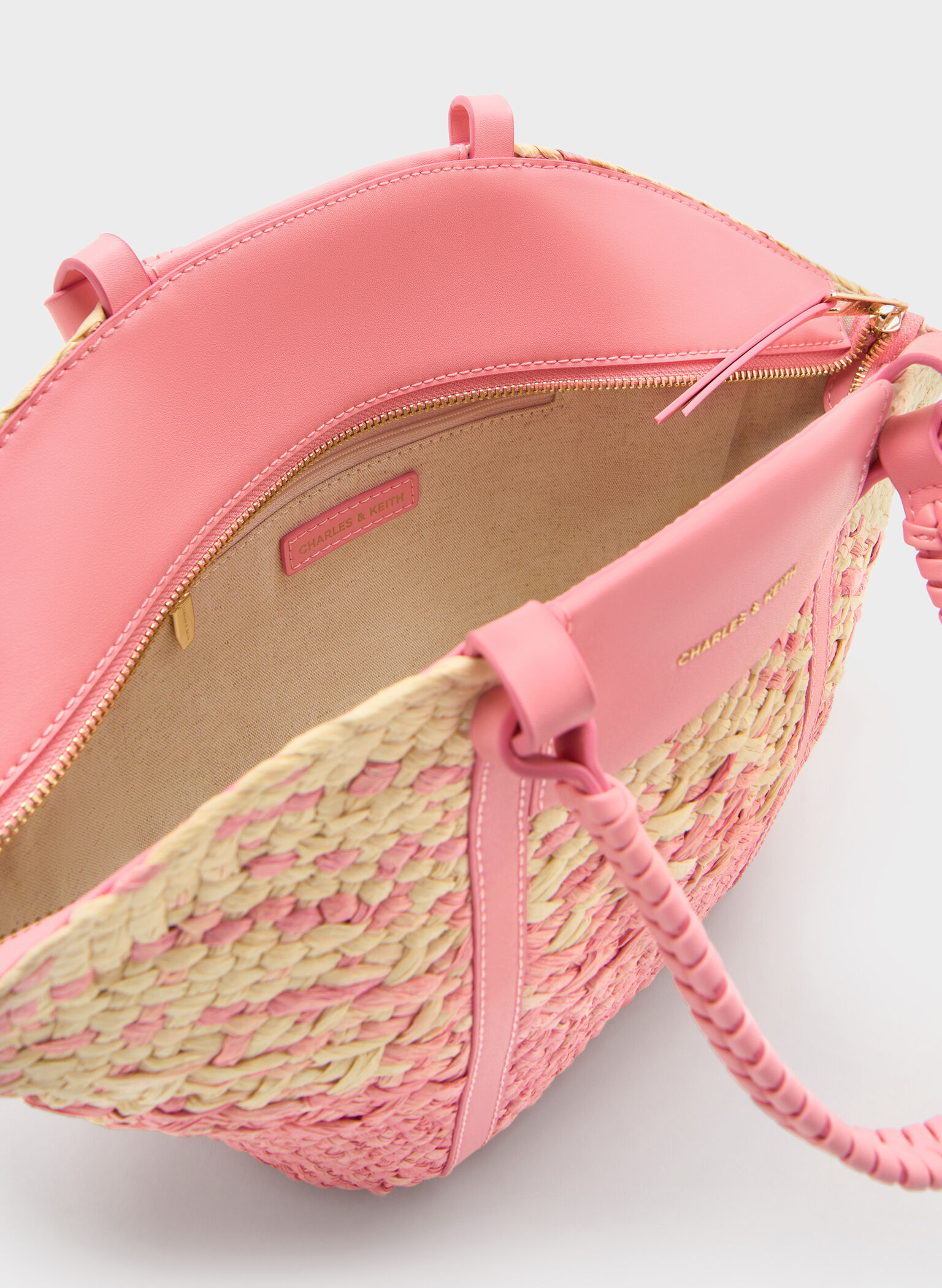 Shalia Raffia Basket Bag, Guava Pink, hi-res