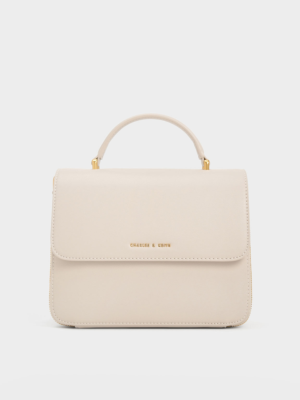 Front Flap Top Handle Bag Ivory