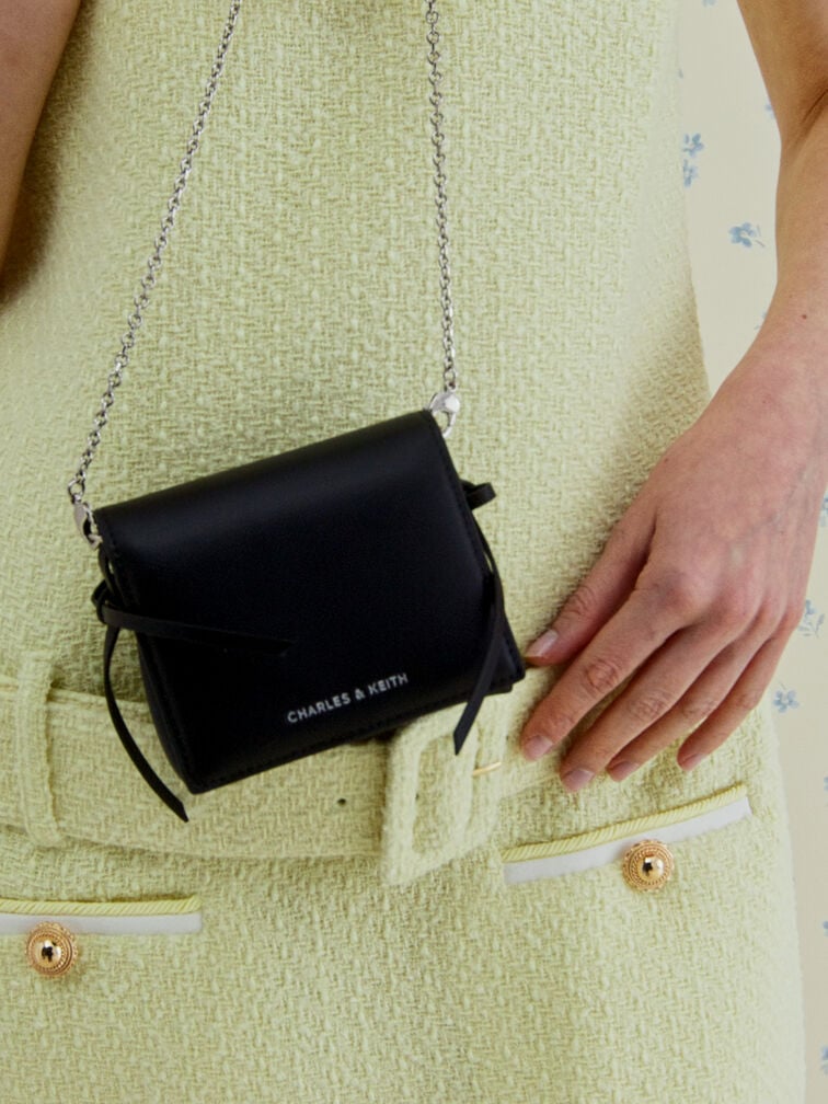 Hazel 鍊條短銀包, 黑銀, hi-res