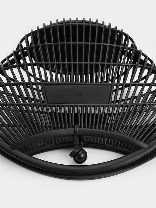 Calypso Fan Curved-Handle Bag, Jet Black, hi-res