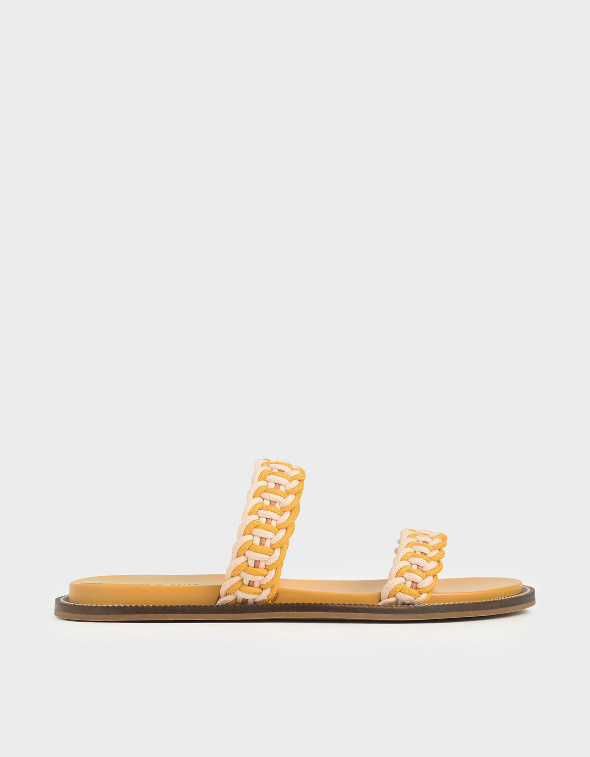 Mustard Rope Slide Sandals - CHARLES 