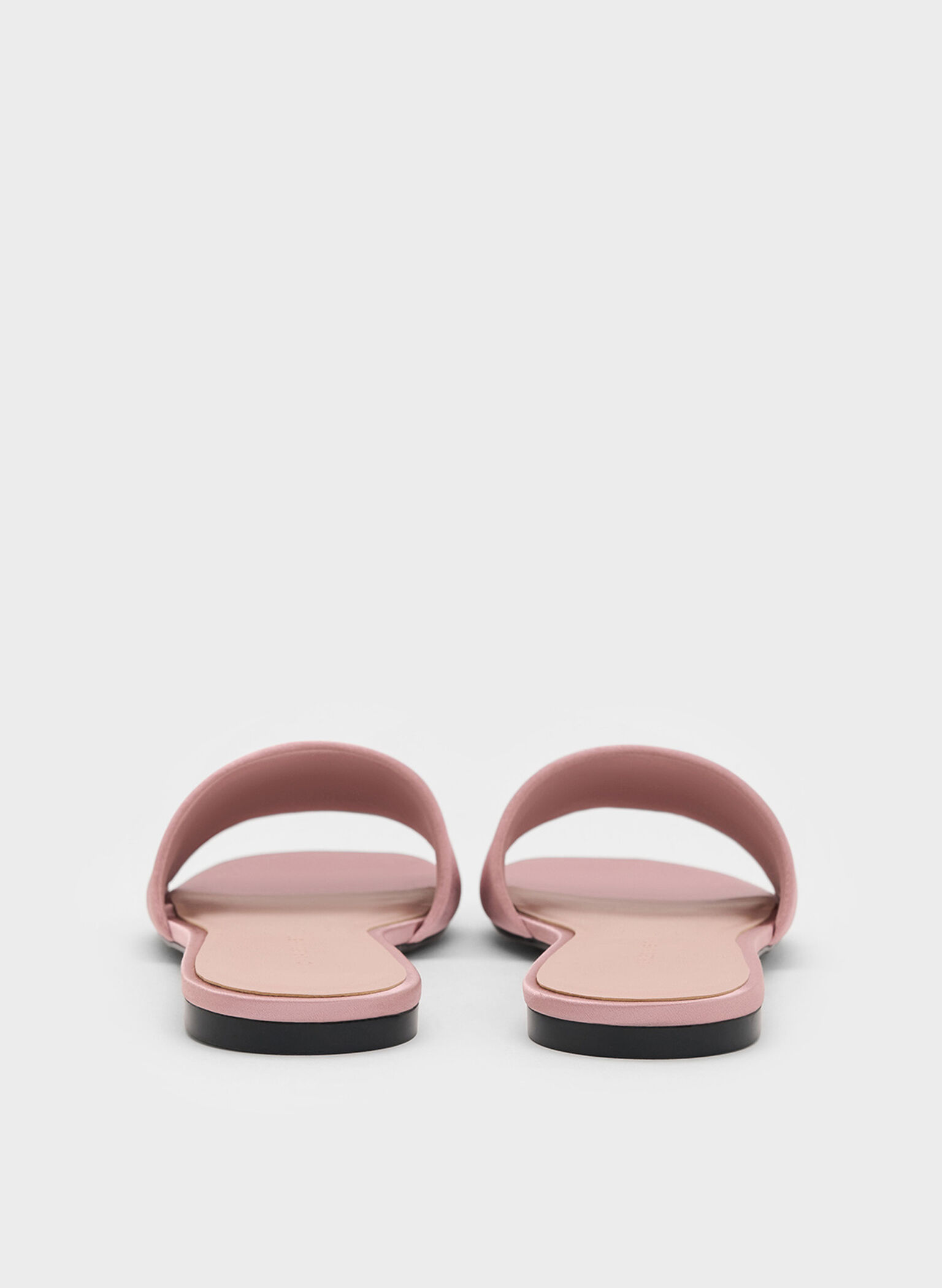 Satin Slide Sandals, Nude, hi-res
