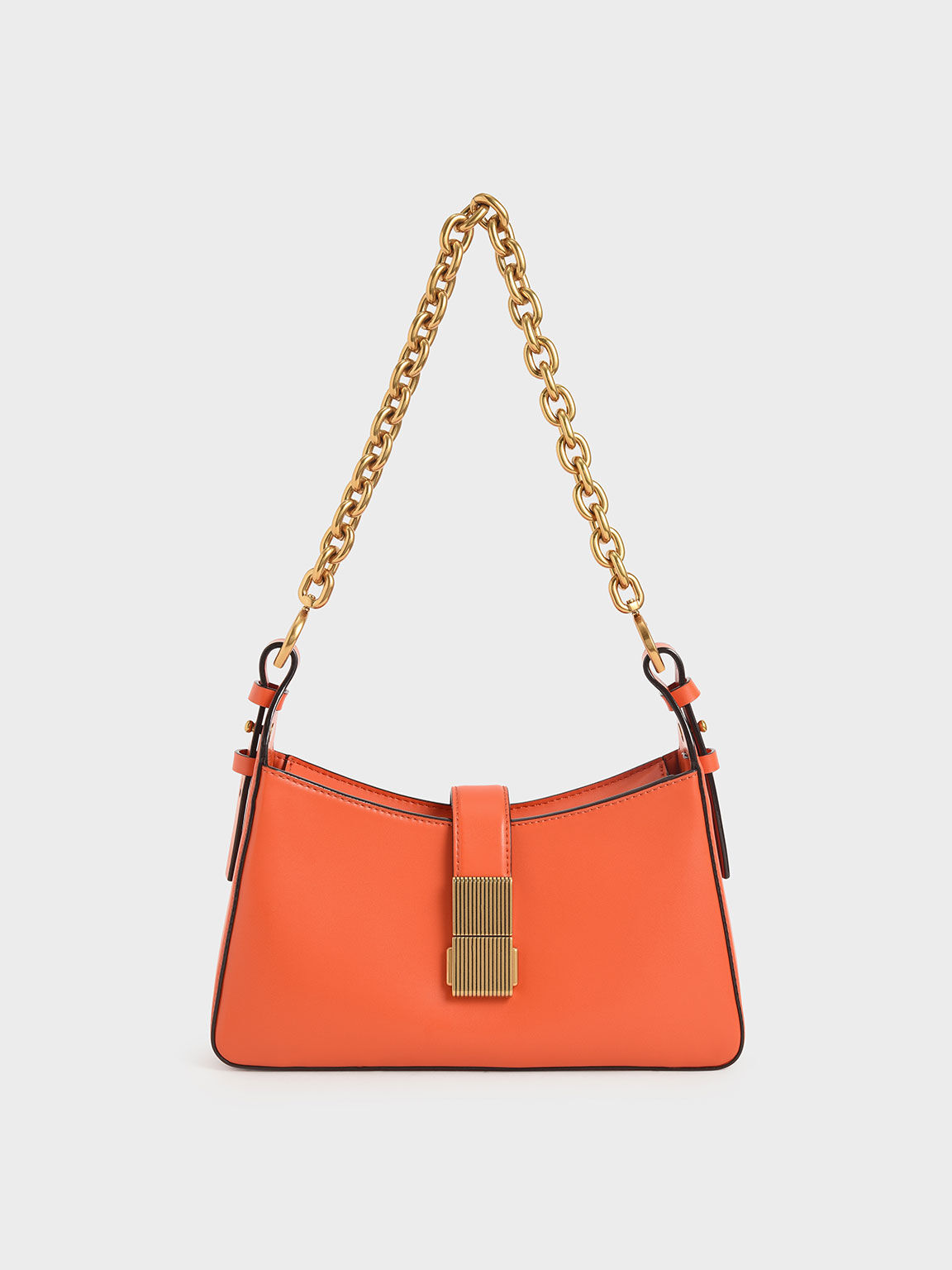 charles and keith textured chain handle bag