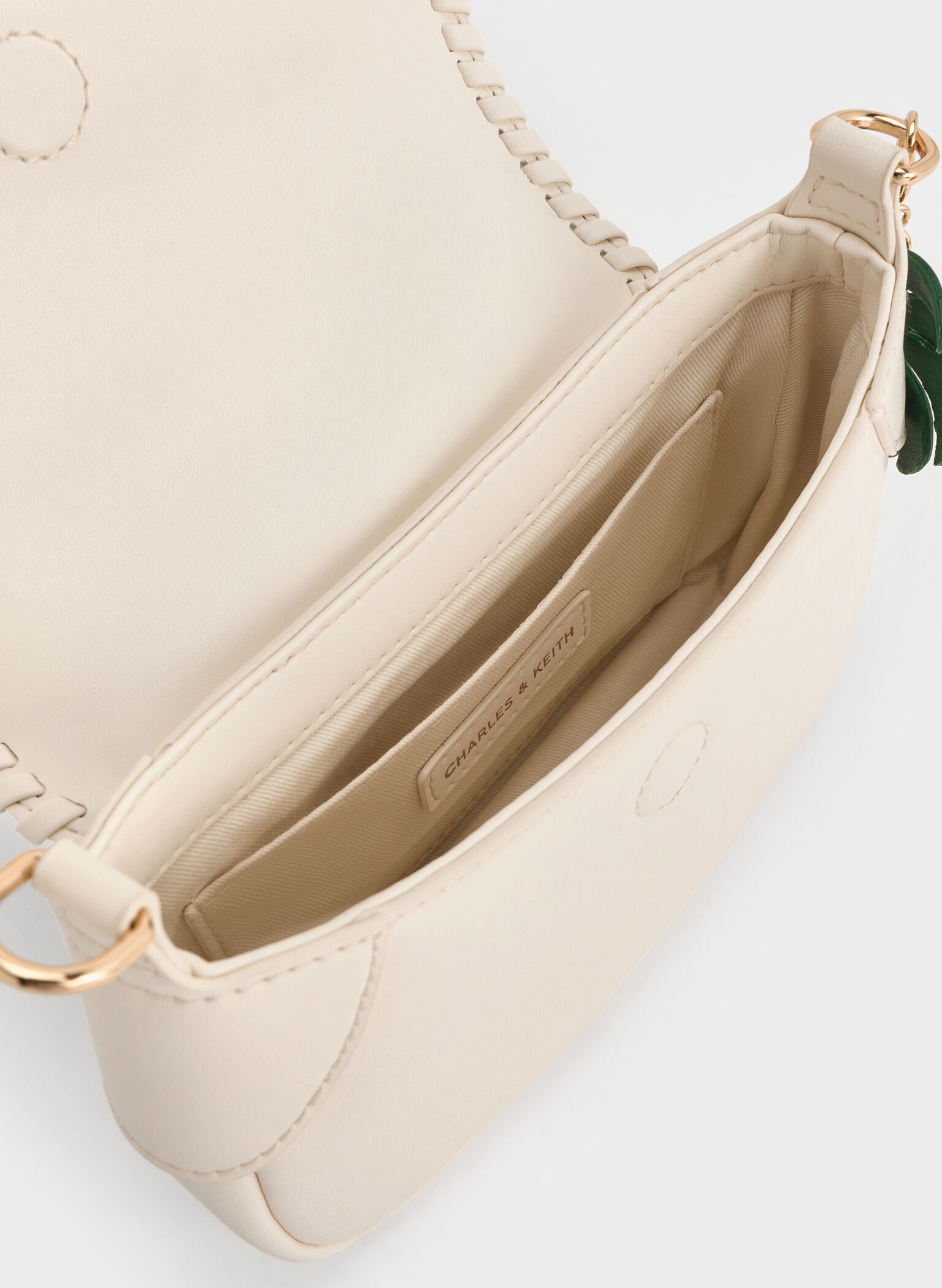 Bolso de hombro trenzado Blume, Crema, hi-res