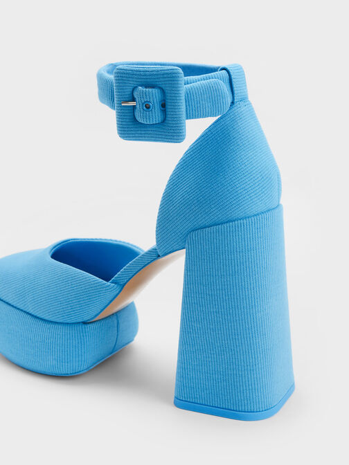 Sinead 方釦繞踝高跟鞋, 藍色, hi-res
