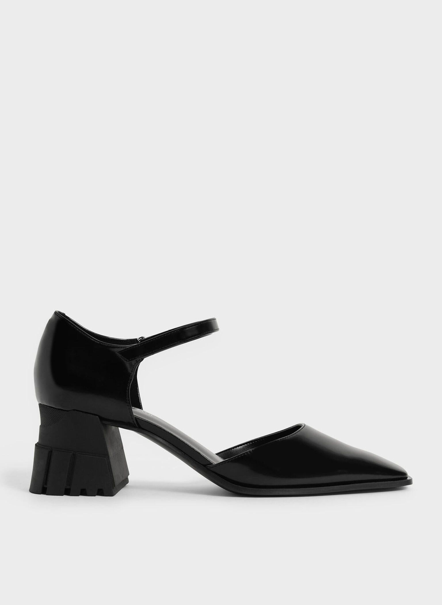 Square Toe D'Orsay Pumps, Black, hi-res