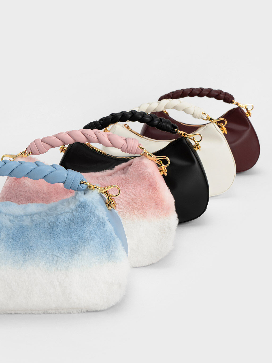 Moira Sculptural Shoulder Bag, White, hi-res