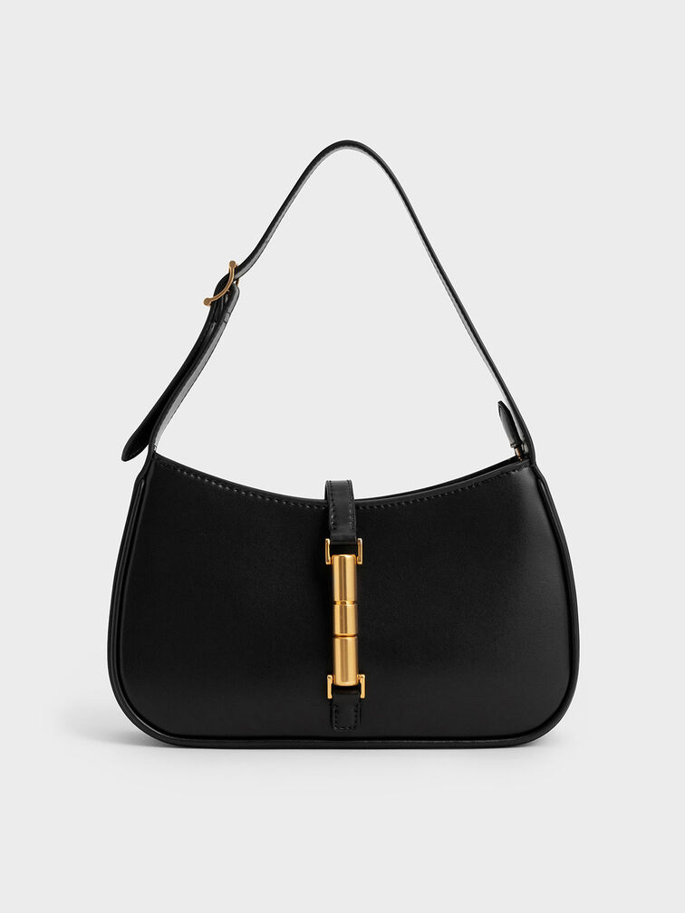 Charles & Keith boxy tote bag in black