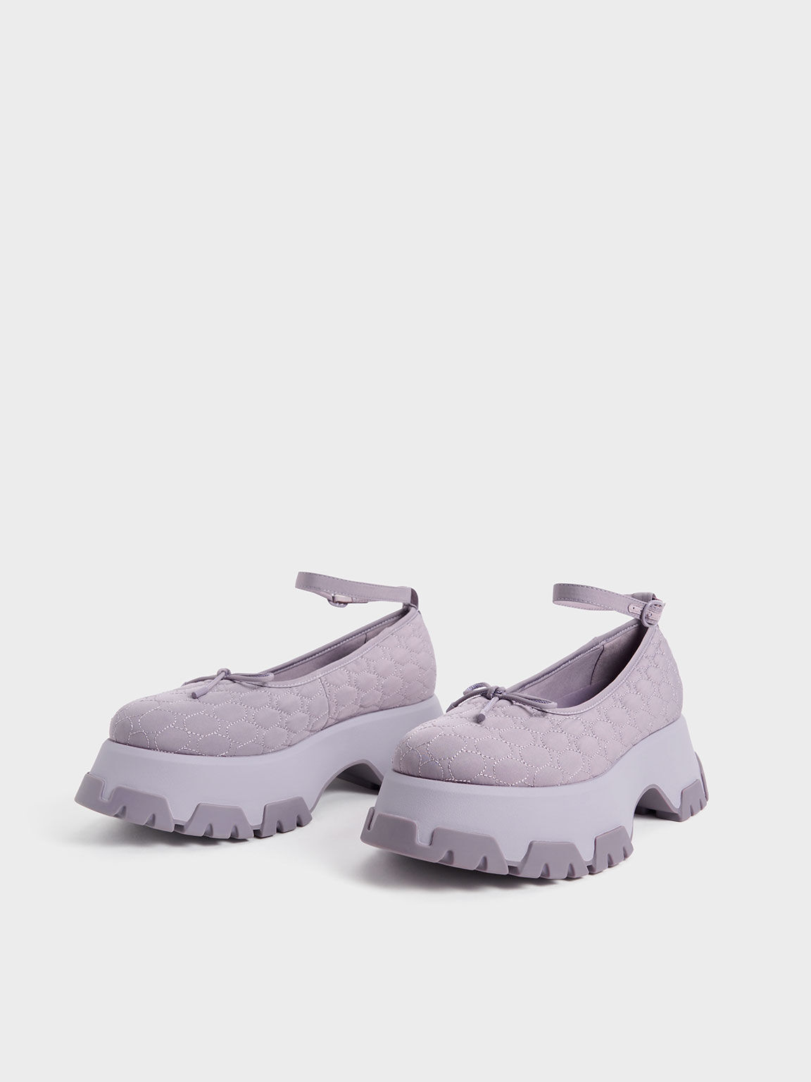 Recycled Polyester Bow Ballerinas, Lilac, hi-res
