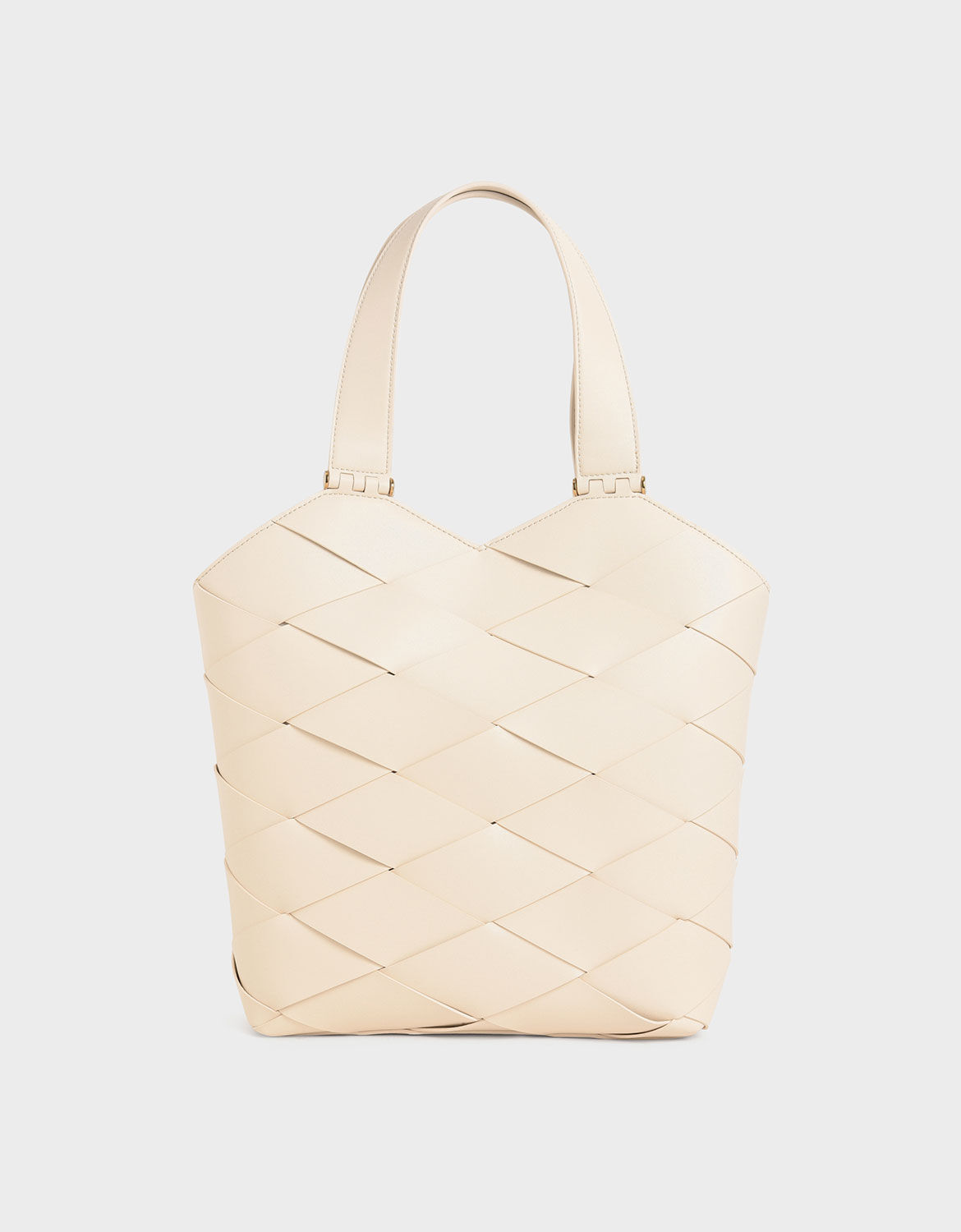 Chalk Woven Tote Bag - CHARLES \u0026 KEITH US