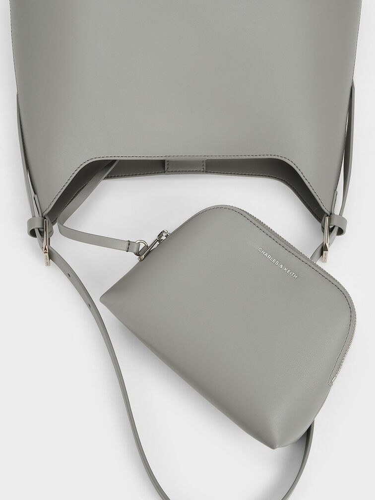 Hertha Trapeze Slouchy Hobo Bag, Grey, hi-res