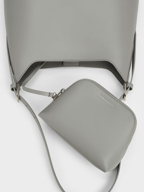 Hertha Trapeze Slouchy Hobo Bag, Grey, hi-res