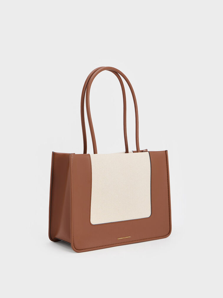 Daylla Canvas Tote Bag, Tan, hi-res