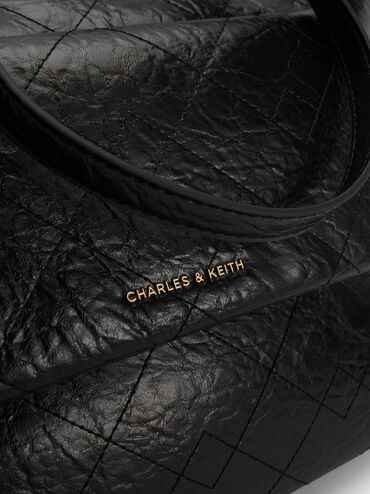 Duo Quilted Braided-Strap Drawstring Two-Way Backpack, Noir, hi-res