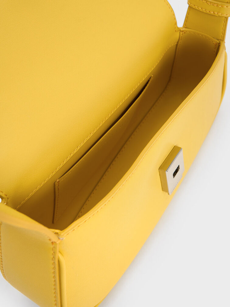 Petra Asymmetrical Front Flap Bag, Yellow, hi-res