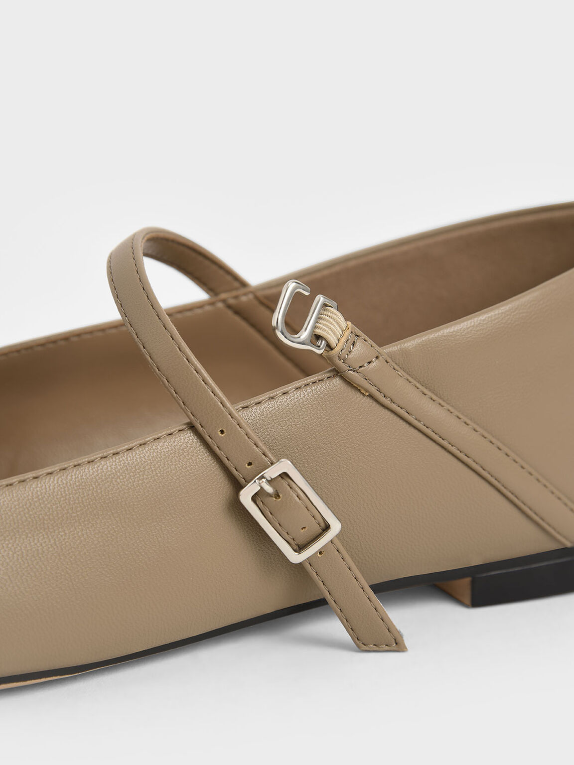 Chain Link Mary Jane Flats, Taupe, hi-res