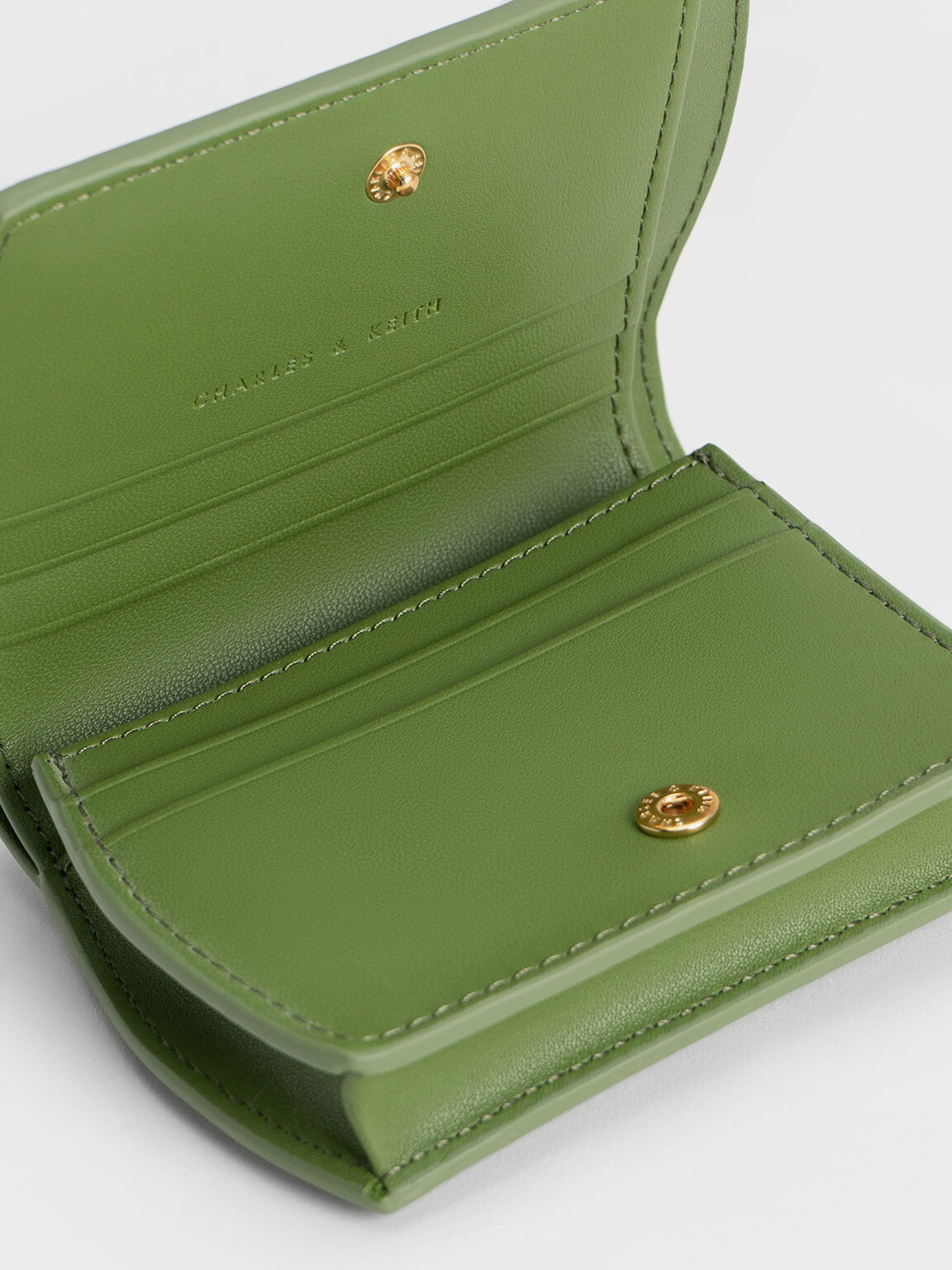 Leona Floral Textured Curved Wallet, Pistachio, hi-res