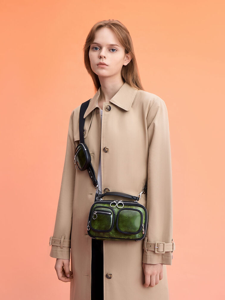 Green Multi-Pouch Crossbody Bag - CHARLES & KEITH AE