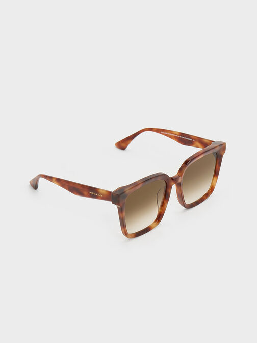 Tortoiseshell Recycled Acetate Classic Square Sunglasses, T. Shell, hi-res